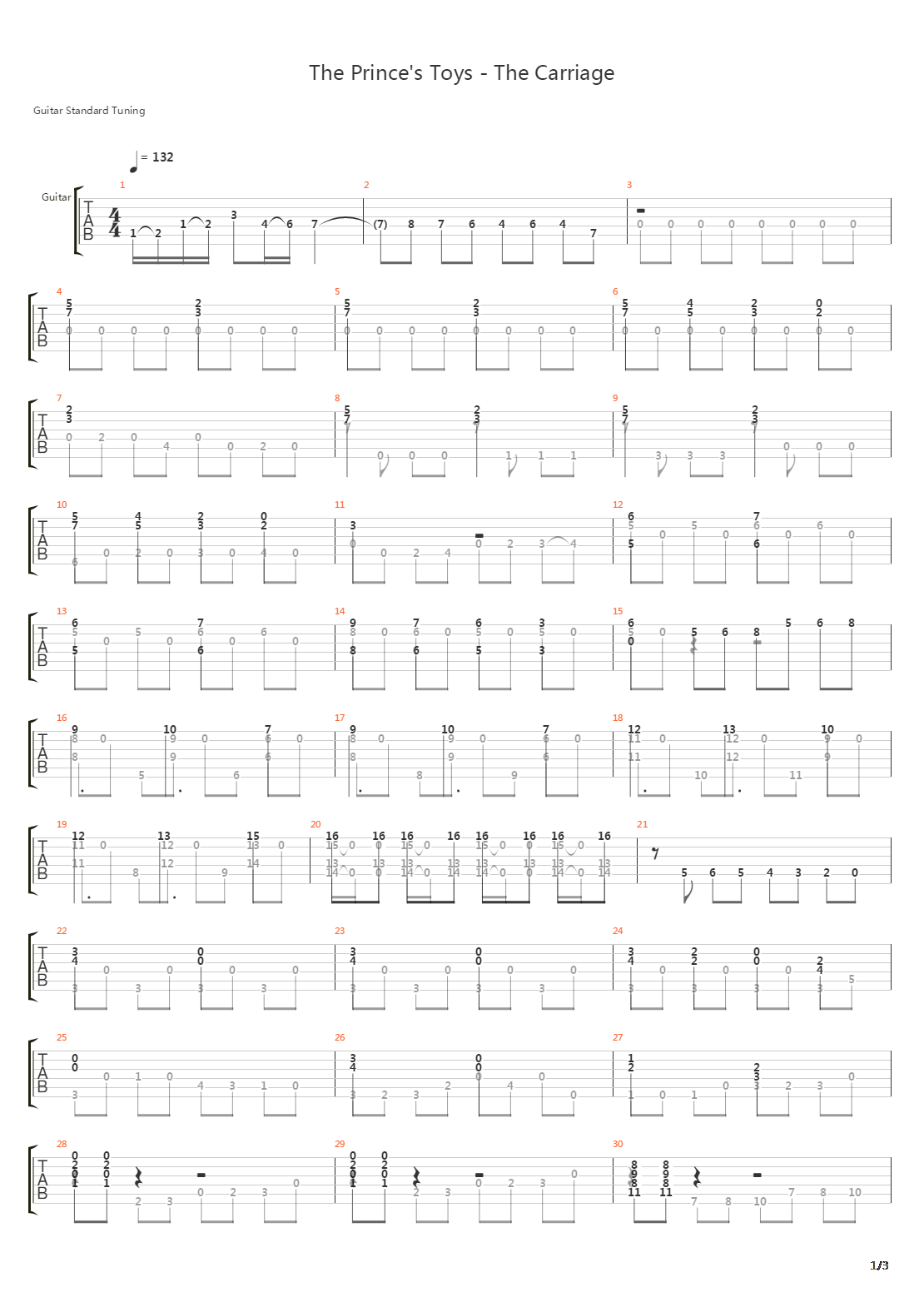 The Princes Toys The Carriage吉他谱