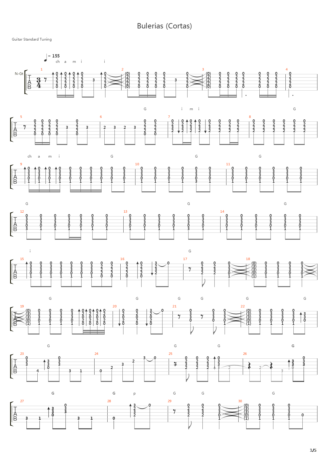 Bulerias (Cortas)吉他谱