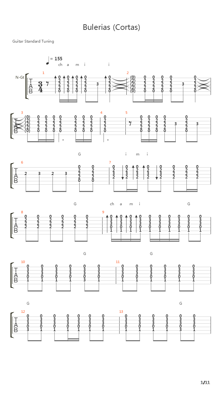 Bulerias (Cortas)吉他谱