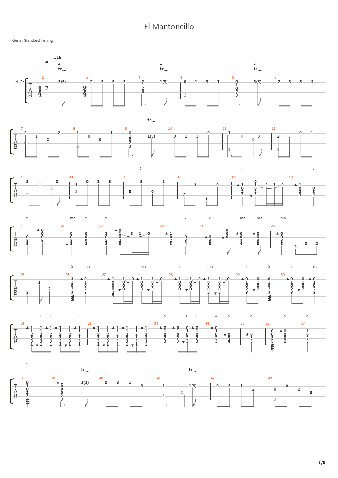 El Mantoncillo吉他谱