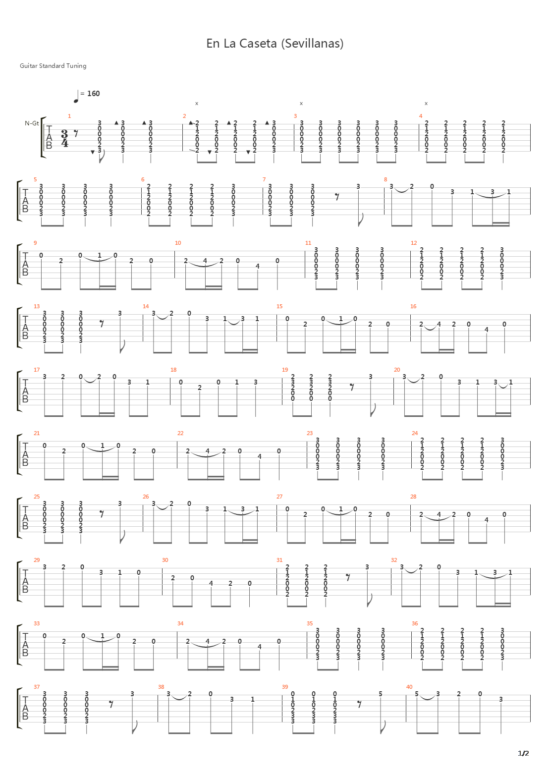 En La Caseta Sevillanas 4 Cuarta吉他谱