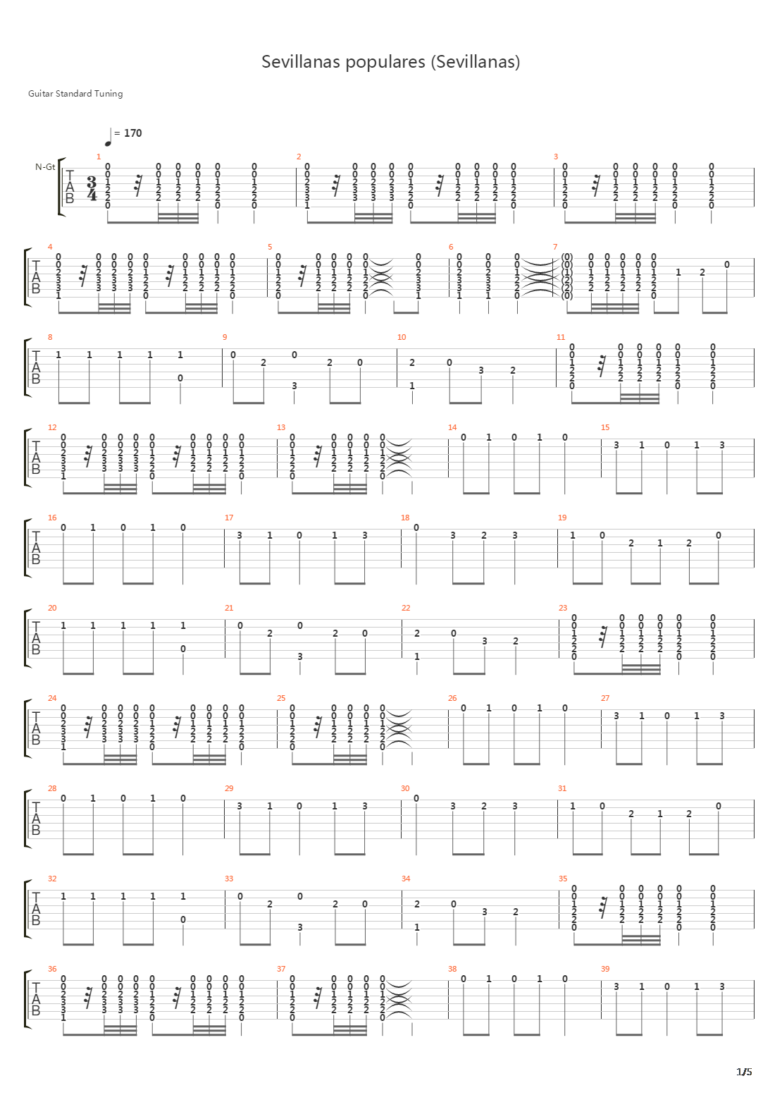Sevillanas populares吉他谱