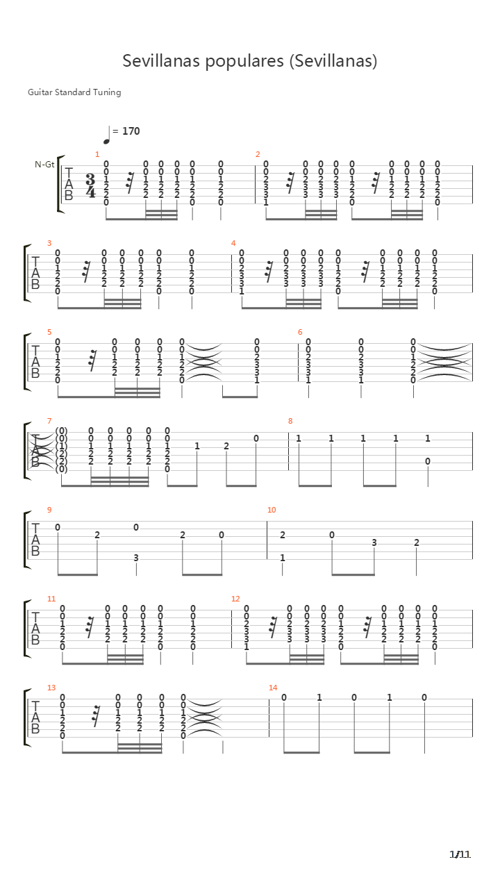 Sevillanas populares吉他谱