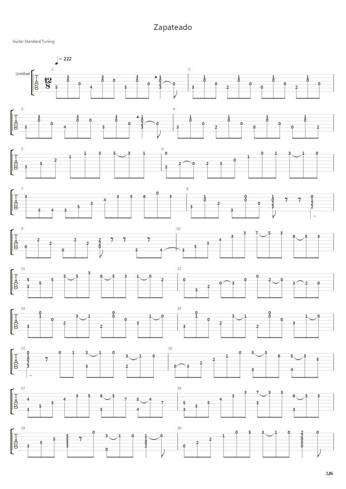 Zapateado吉他谱