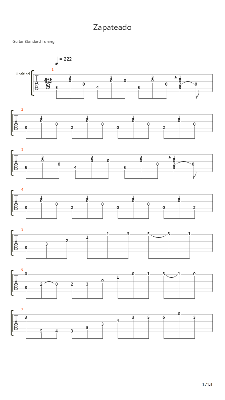 Zapateado吉他谱