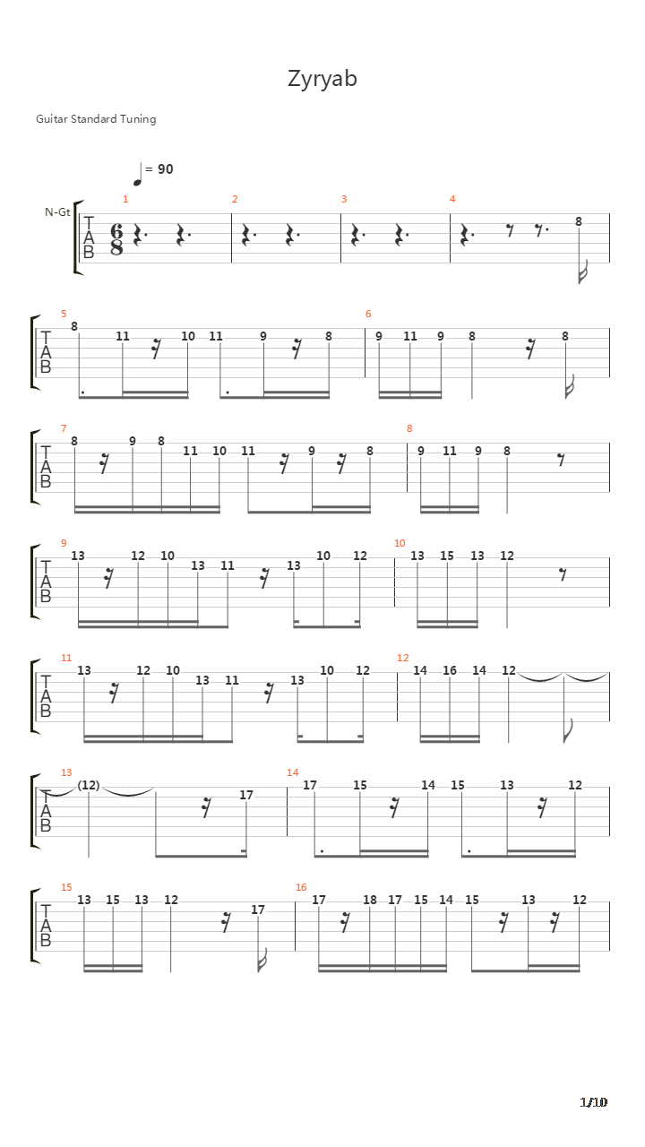 Zyryab吉他谱