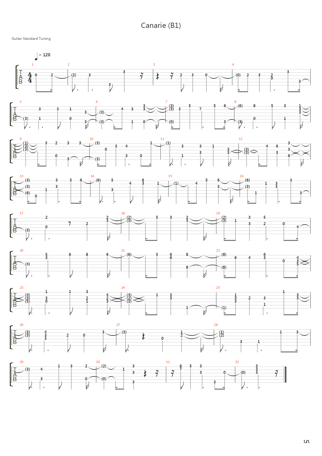 Canarie B1吉他谱