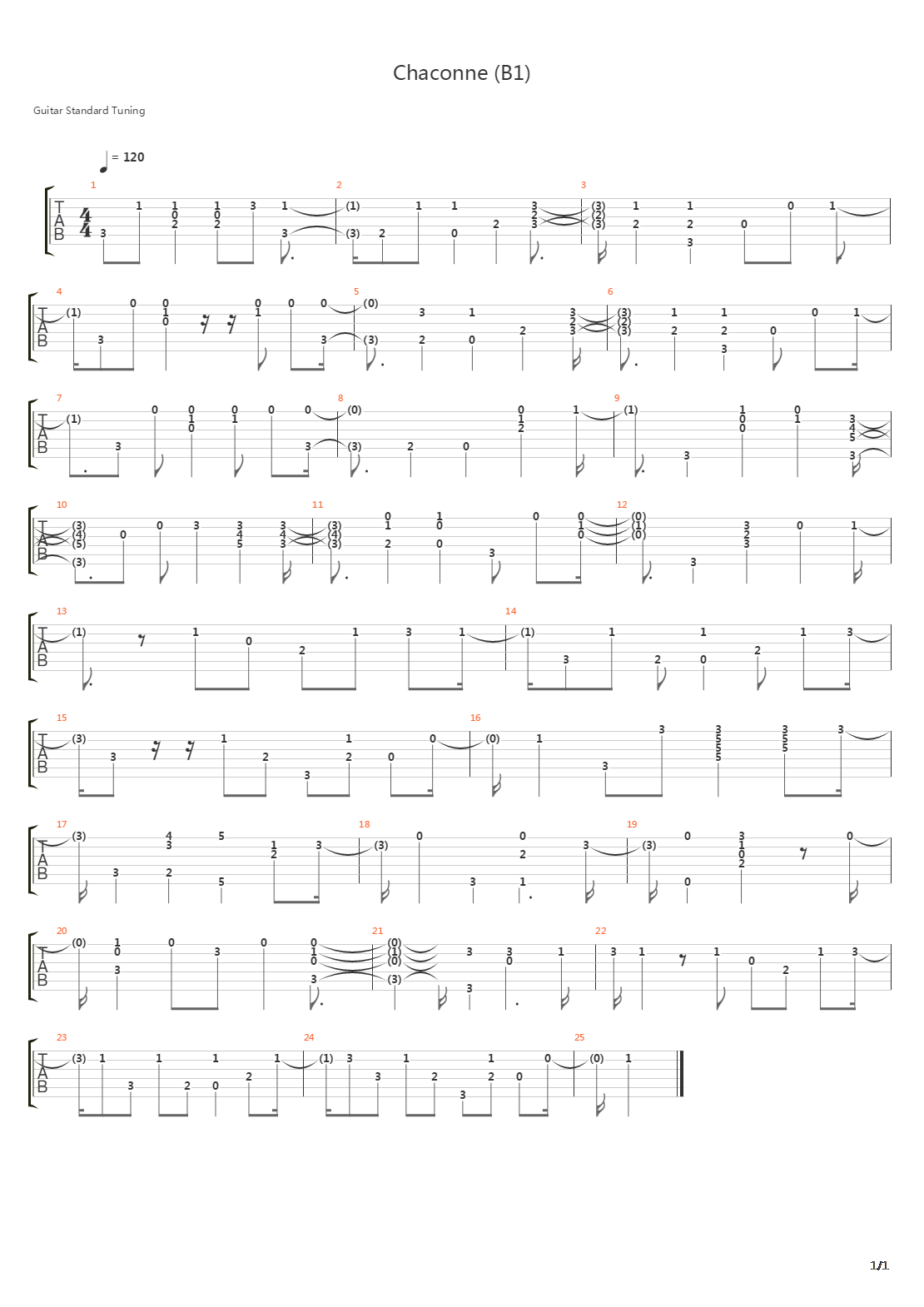 Chaconne B1吉他谱