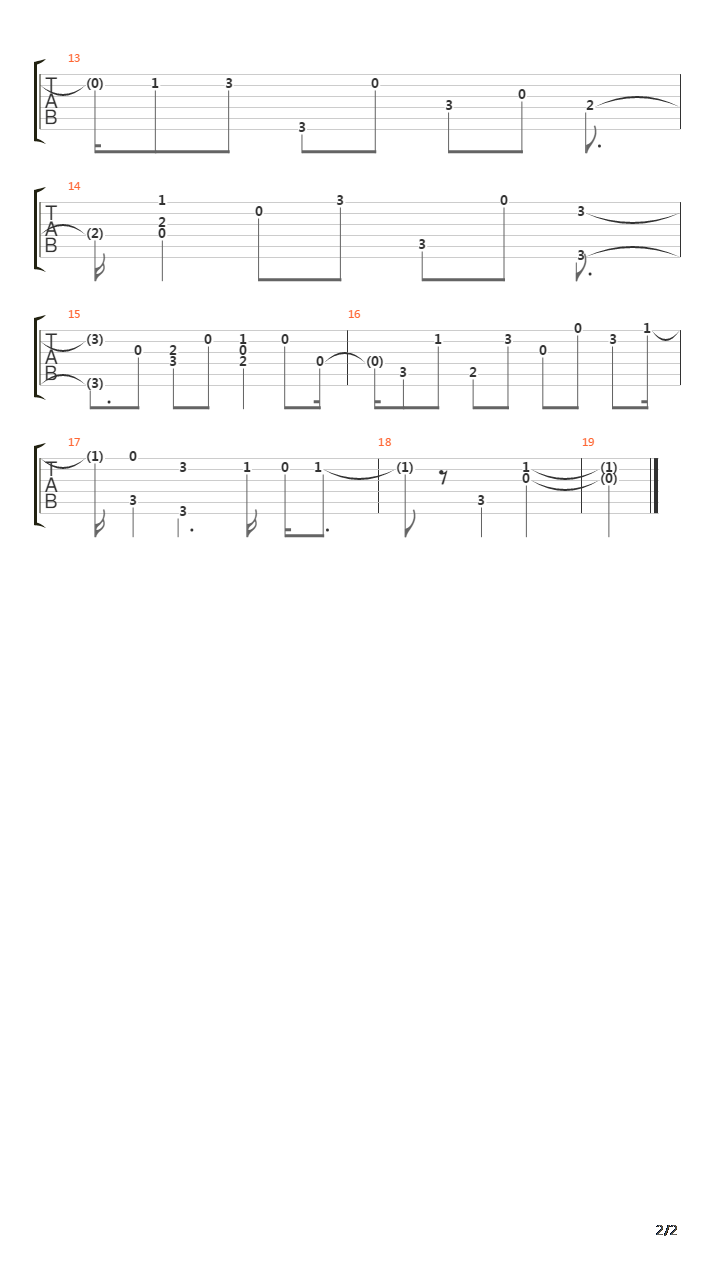 Courante B1吉他谱