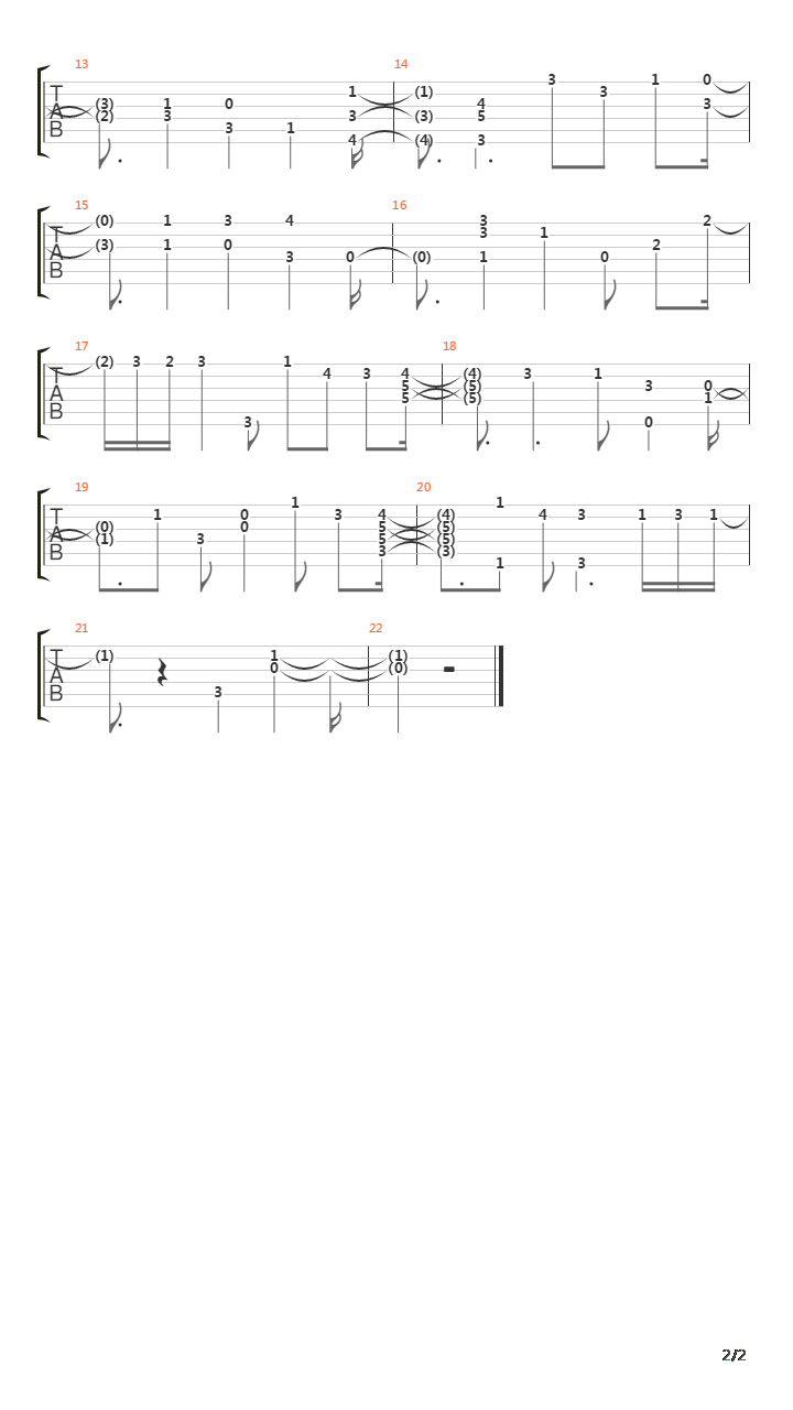 Courante Q1吉他谱