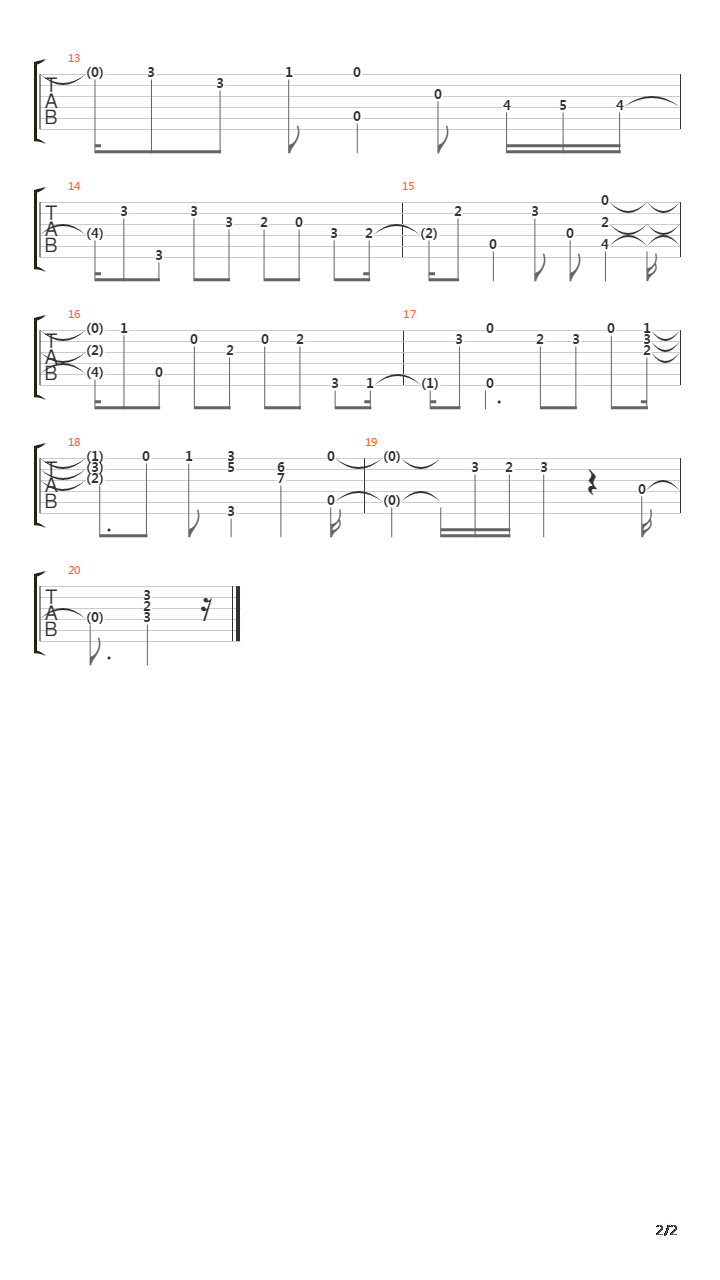 Courante V1吉他谱