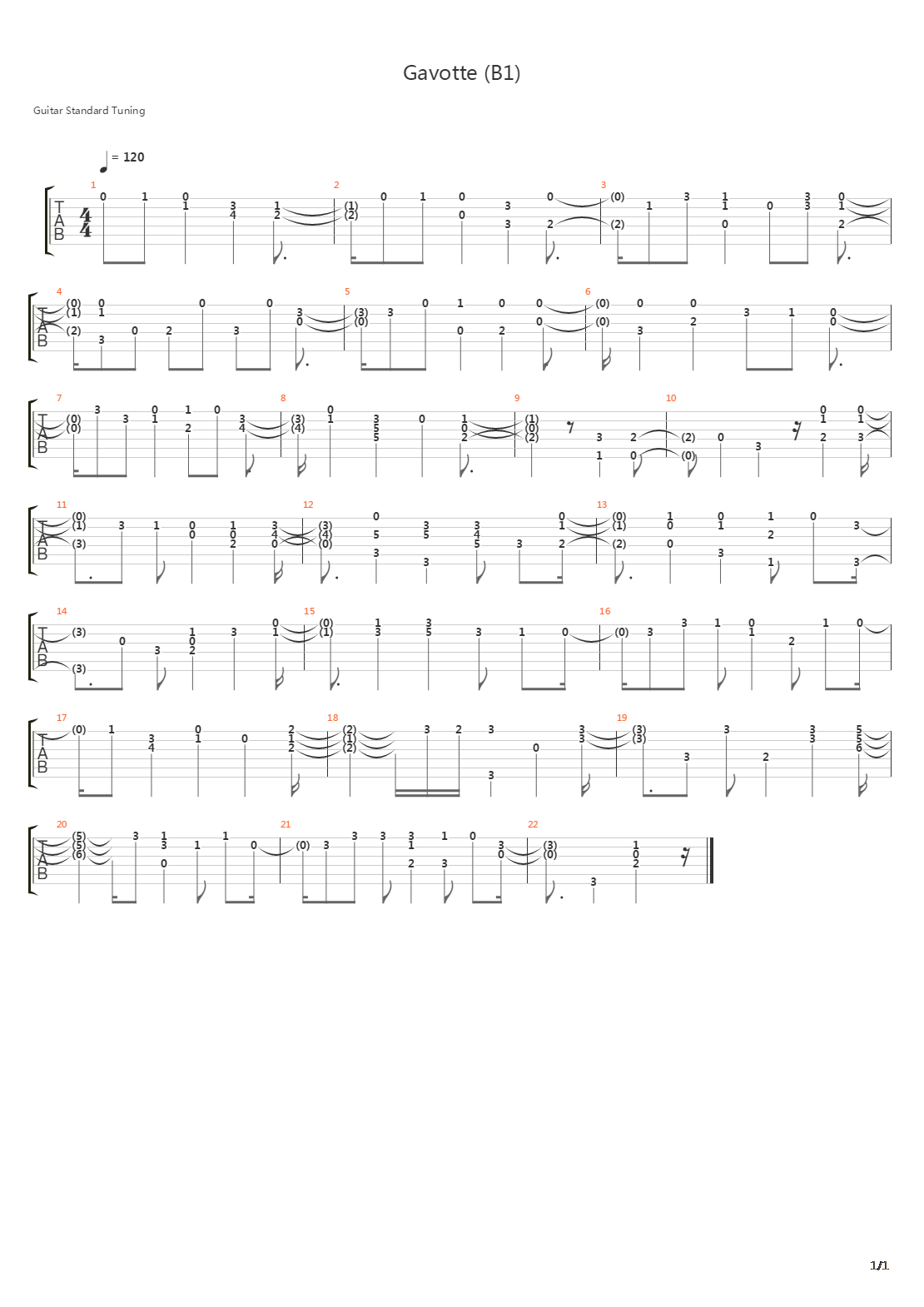 Gavotte B1吉他谱