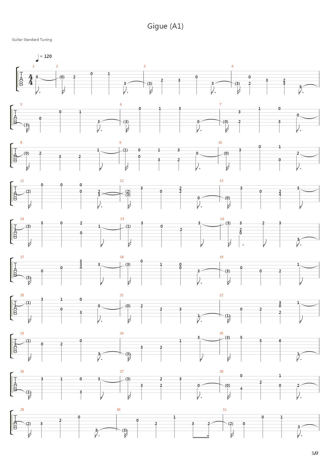 Gigue A1吉他谱