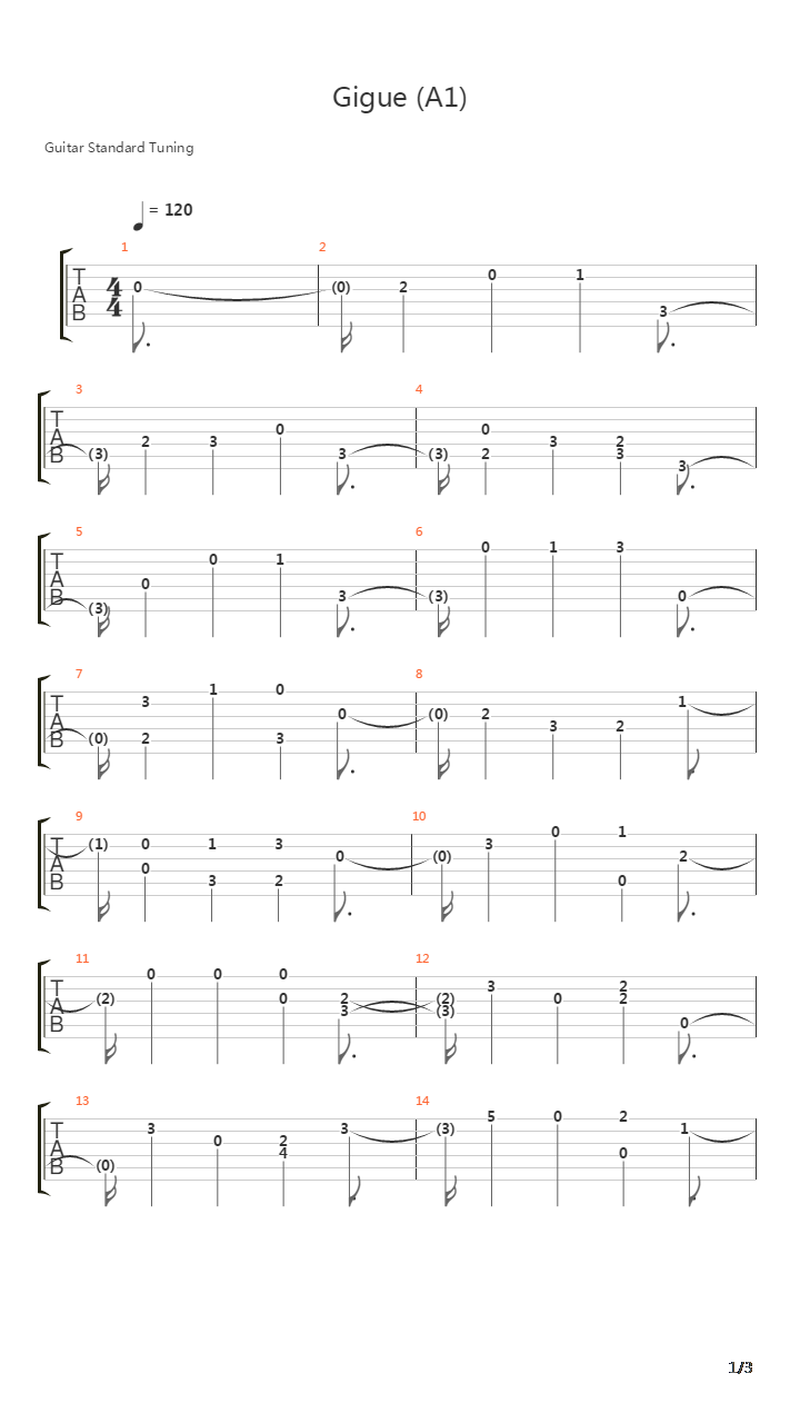 Gigue A1吉他谱