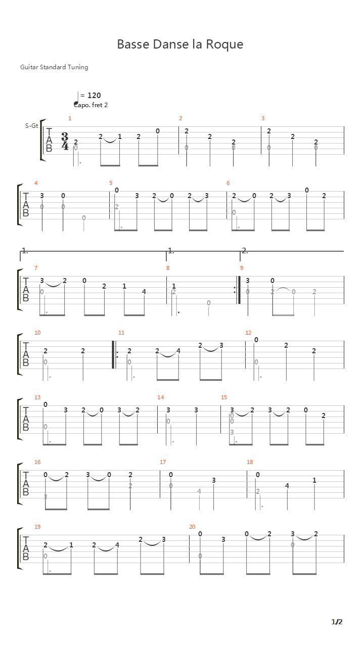 Basse Danse la Roque吉他谱