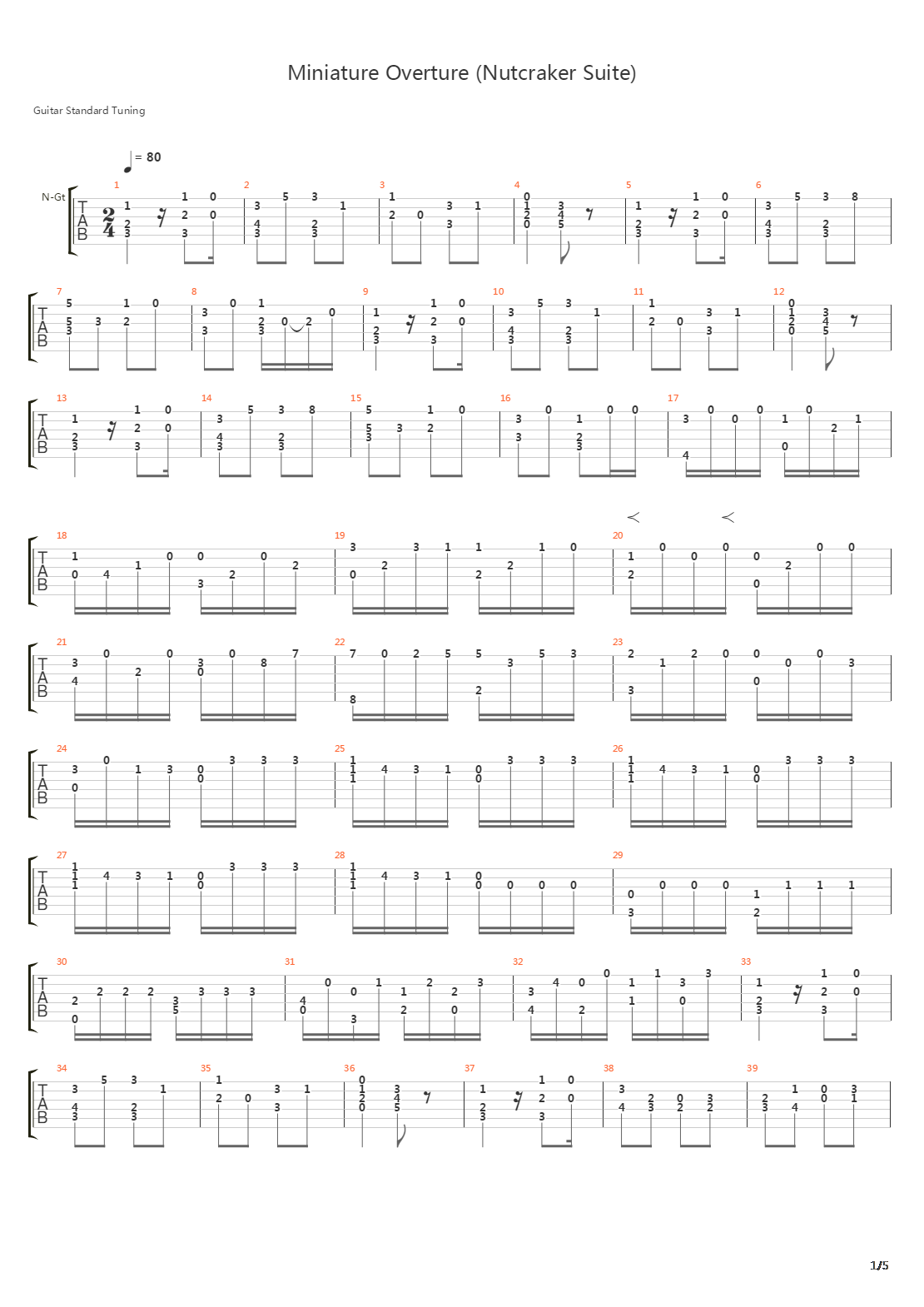 Nutcracker Suite Miniature Overture吉他谱