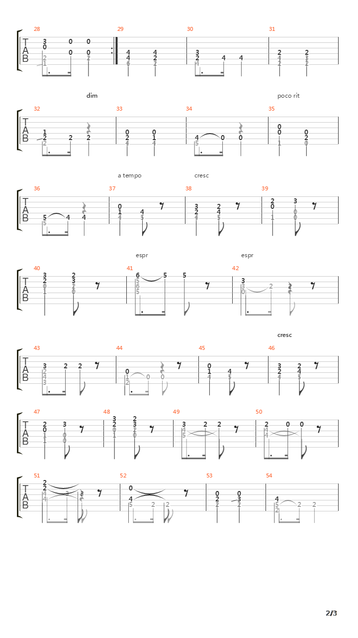 Opus 39 No 2 Winter Morning吉他谱