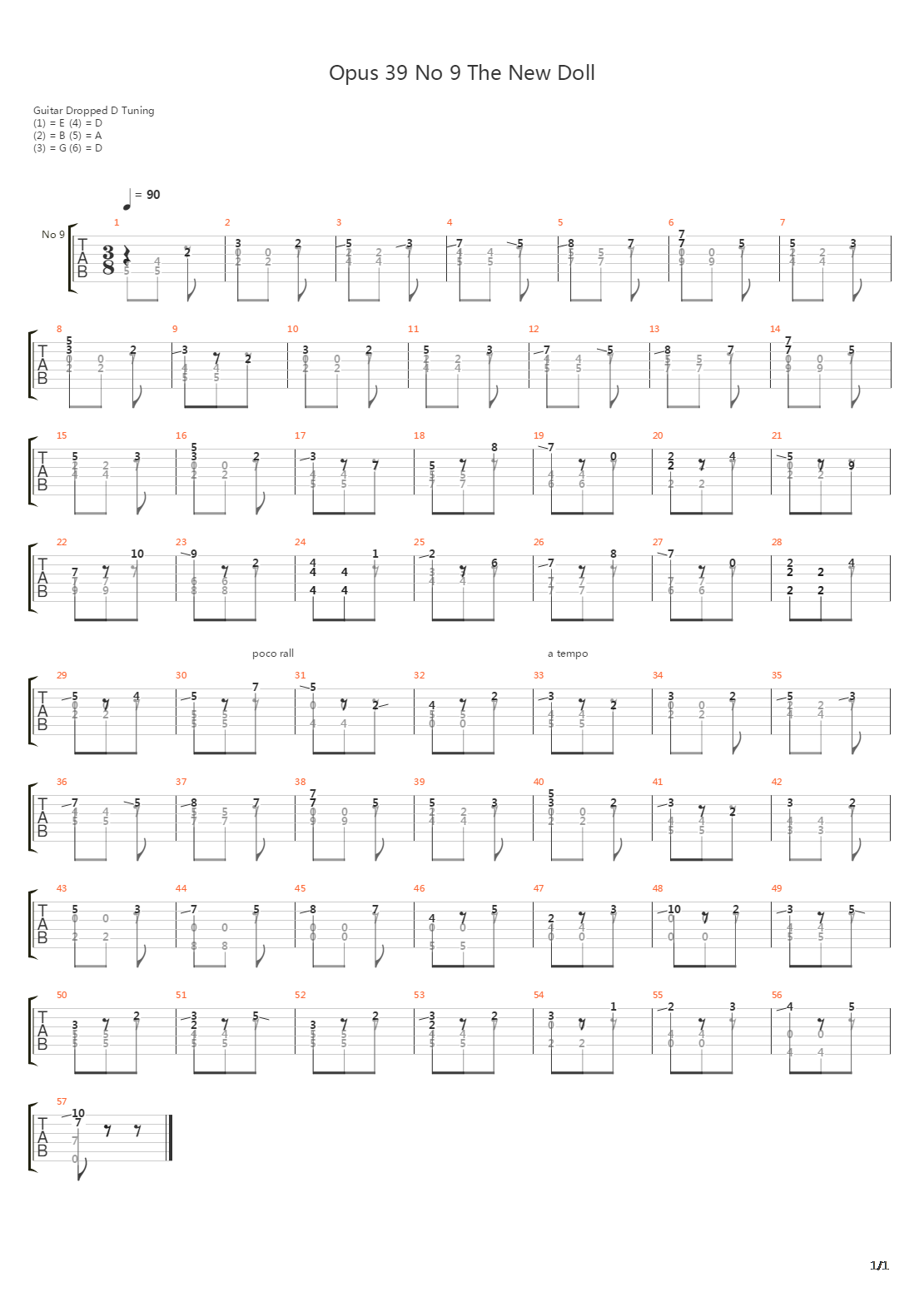 Opus 39 No 9 The New Doll吉他谱