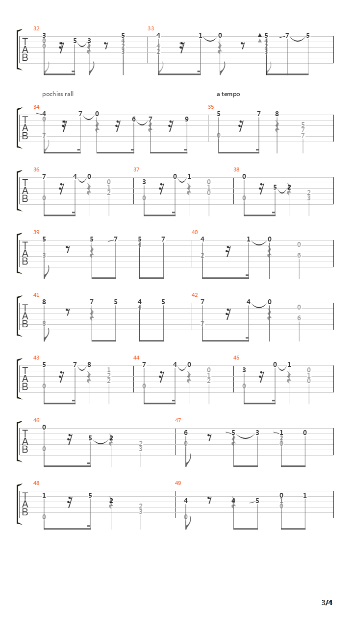 Opus 39 No 10 Mazurka吉他谱