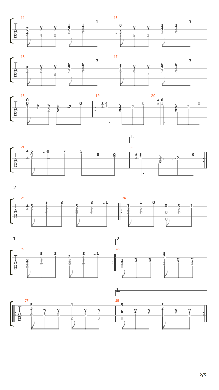 Opus 39 No 20 Baba Yaga吉他谱