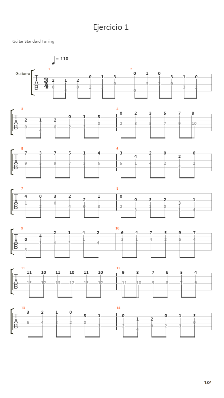 Ejercicio 1吉他谱