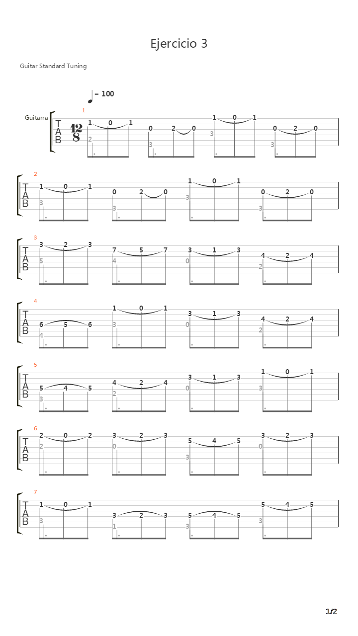 Ejercicio 3吉他谱