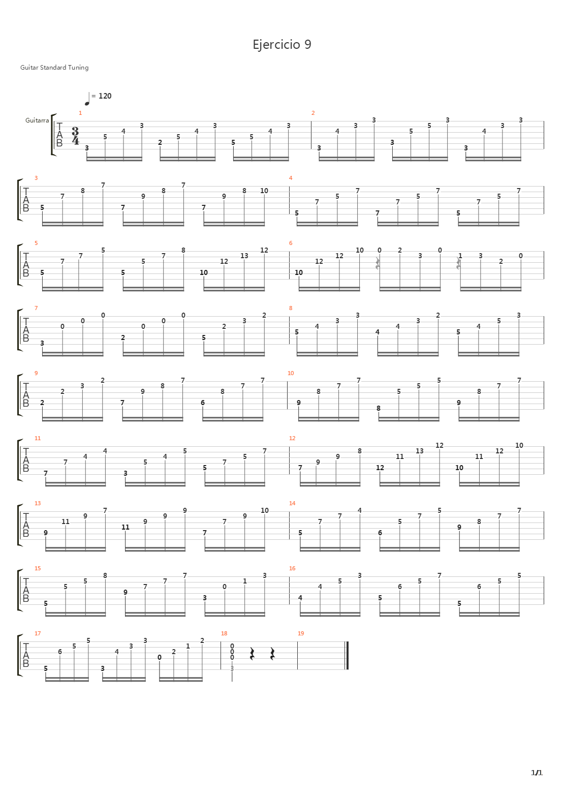 Ejercicio 9吉他谱