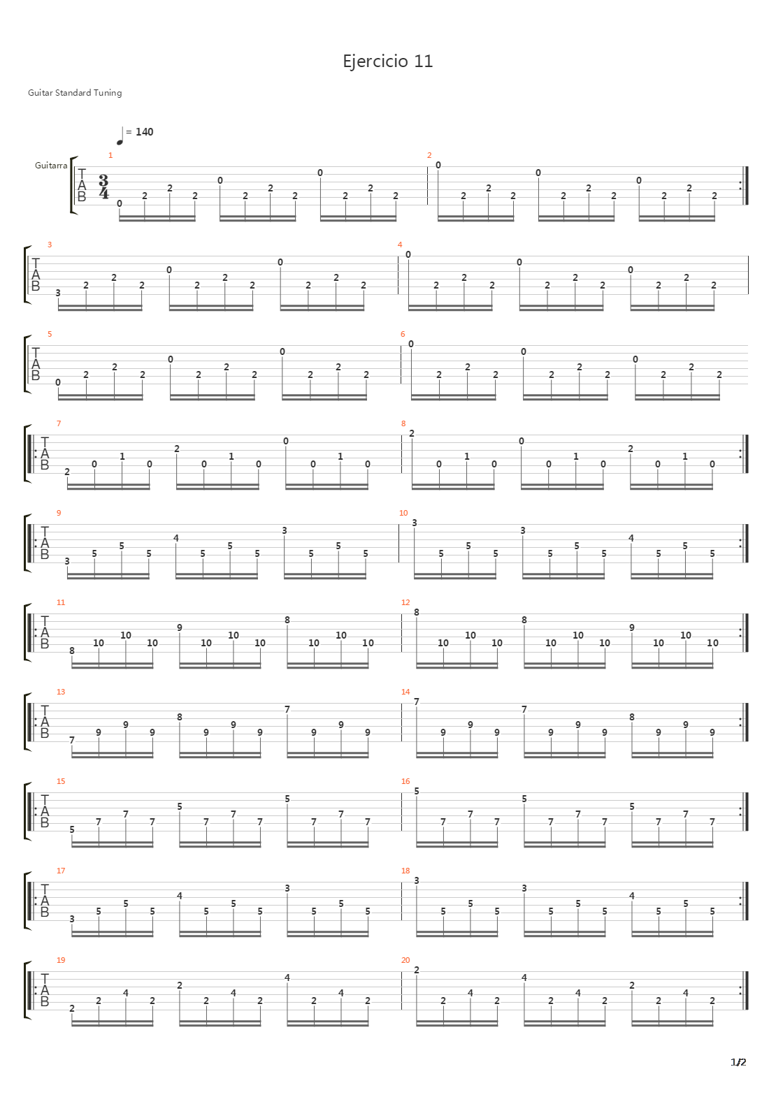 Ejercicio 11吉他谱