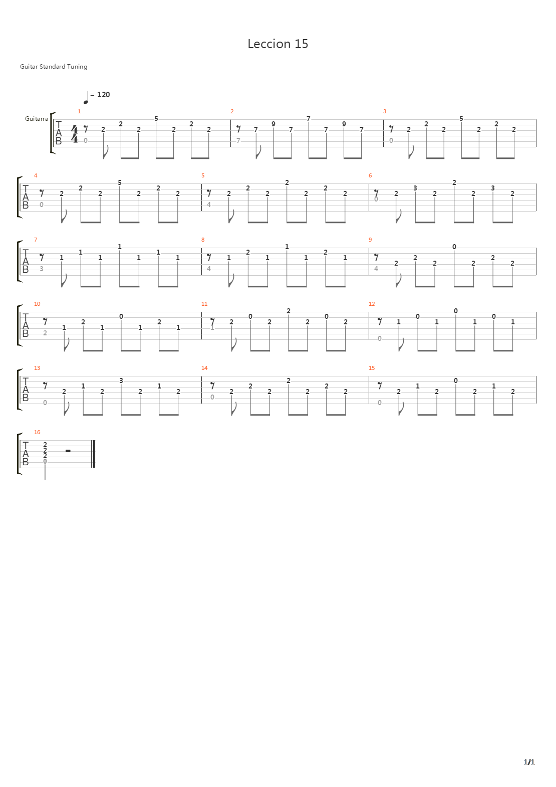 Leccion 15吉他谱