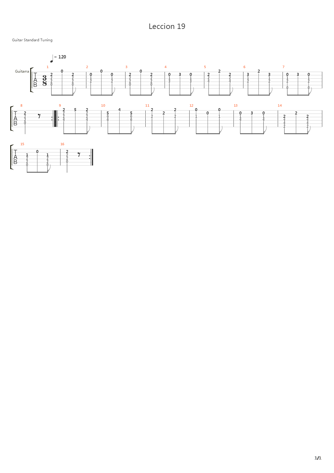 Leccion 19吉他谱