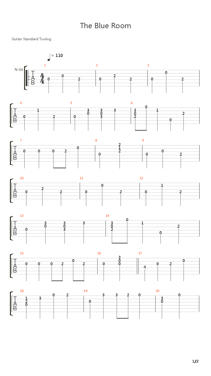 The Blue Room吉他谱