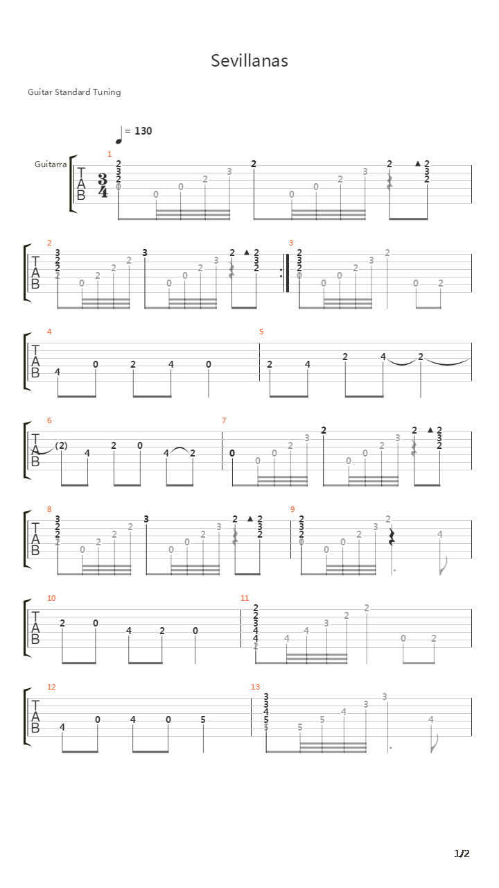 Sevillanas 2吉他谱