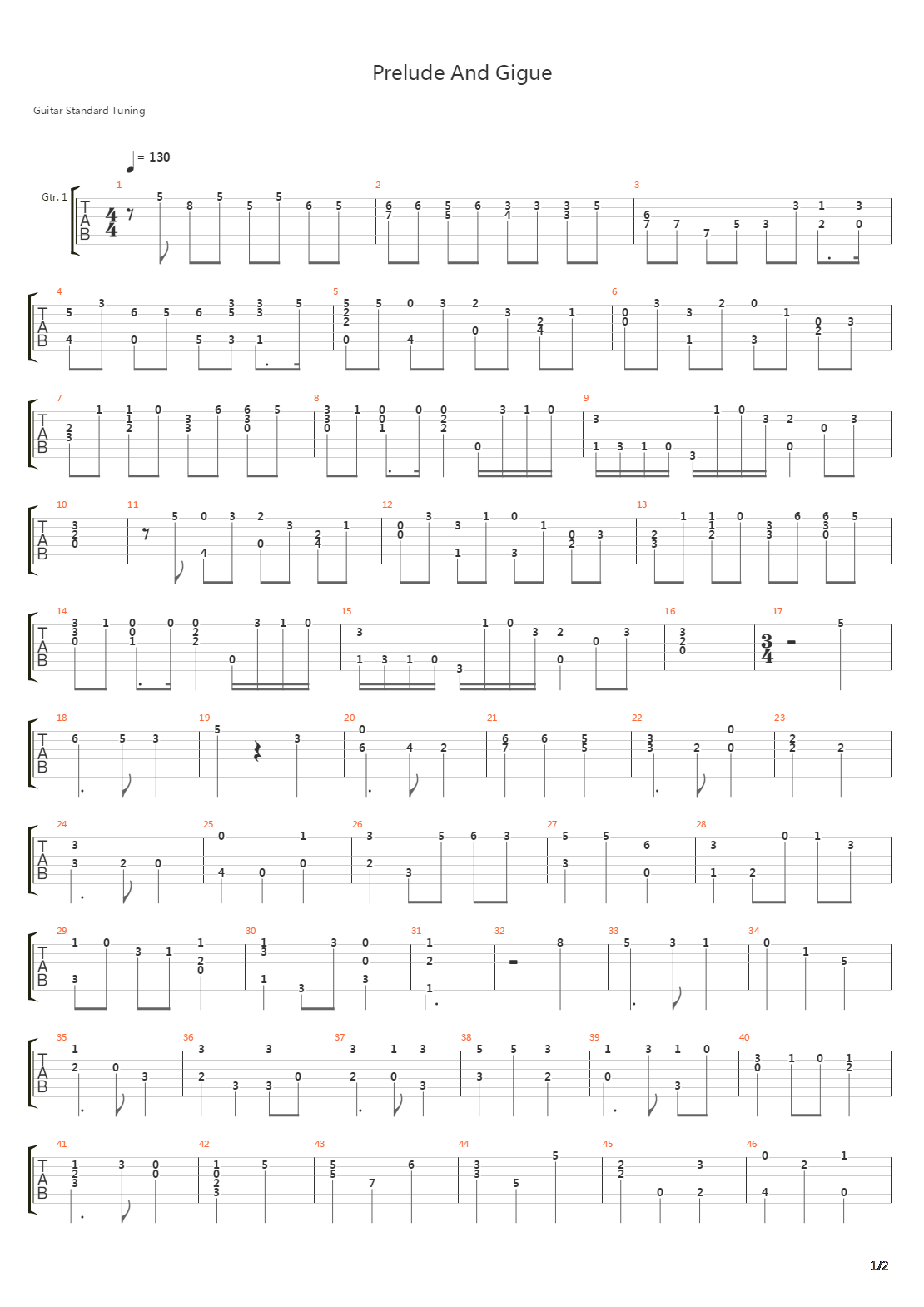 Prelude And Gigue吉他谱