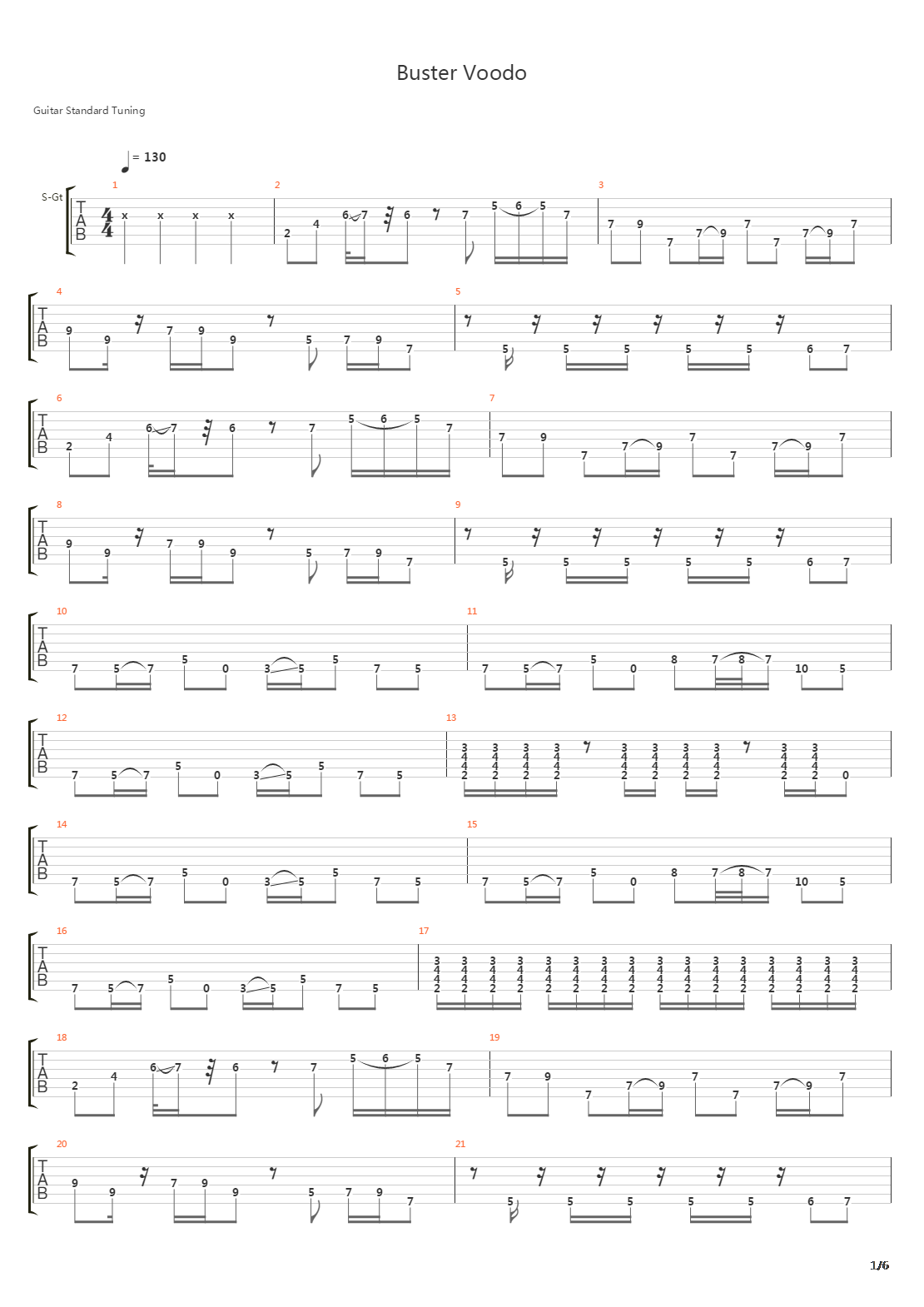 Buster Voodoo吉他谱