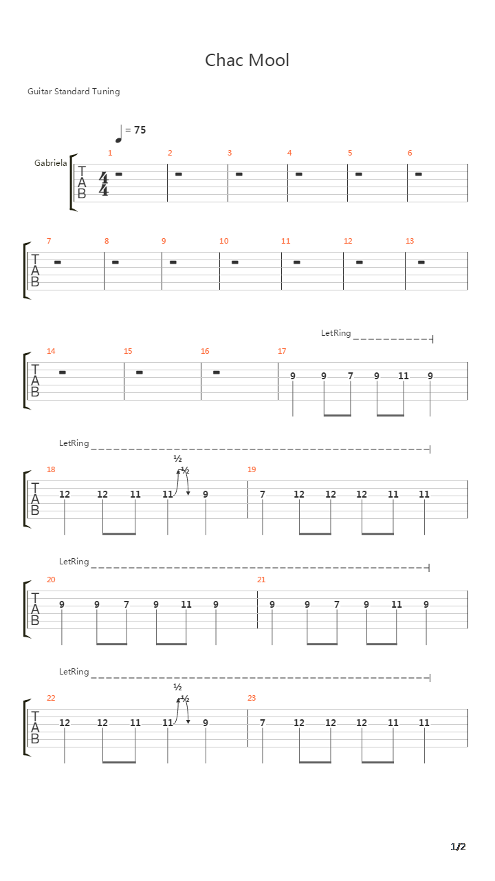 Chac Mool吉他谱
