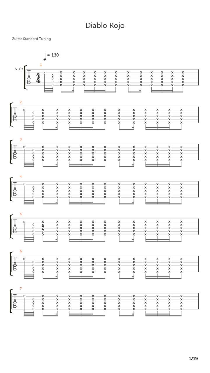 Diablo Rojo吉他谱