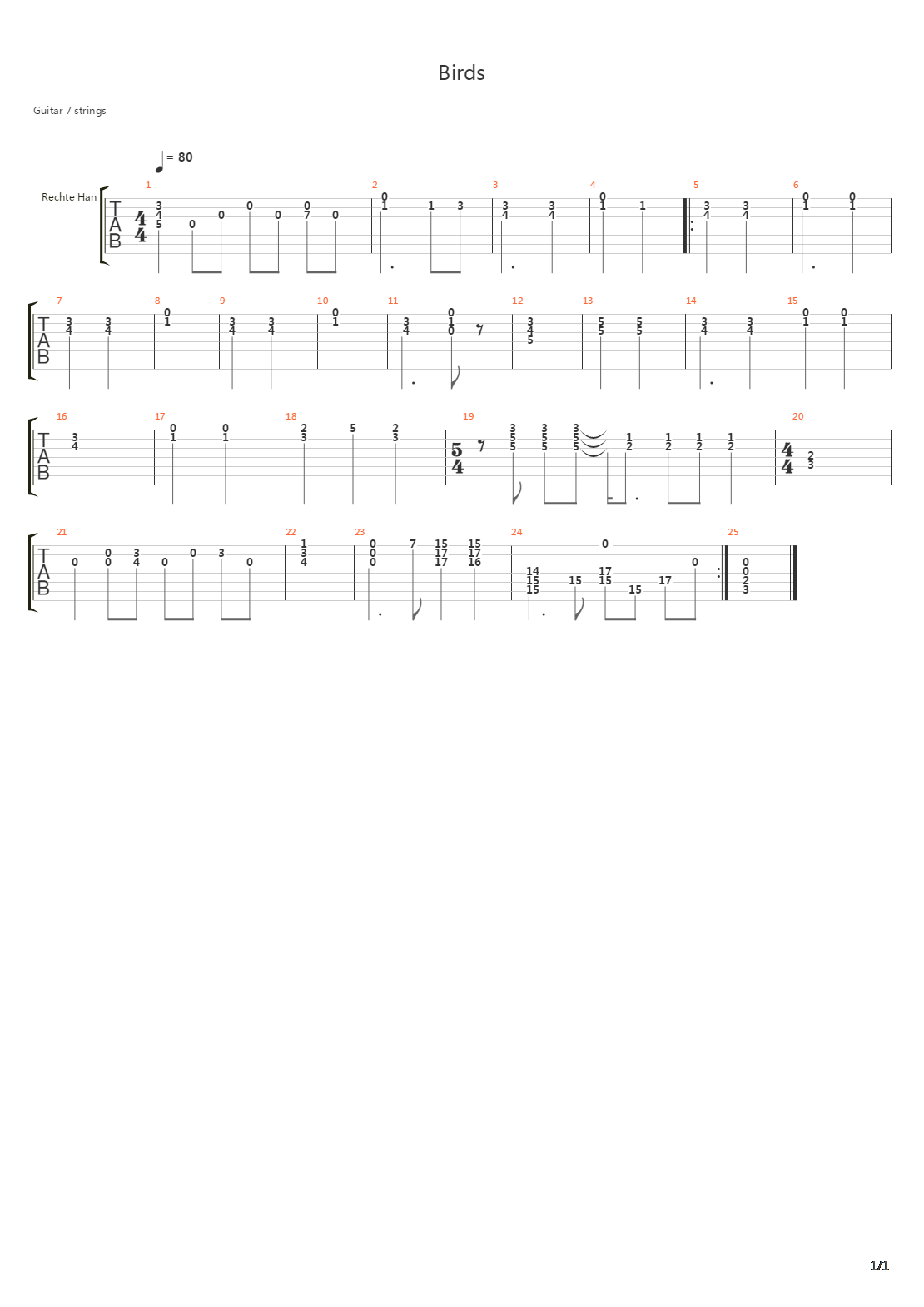 Birds吉他谱