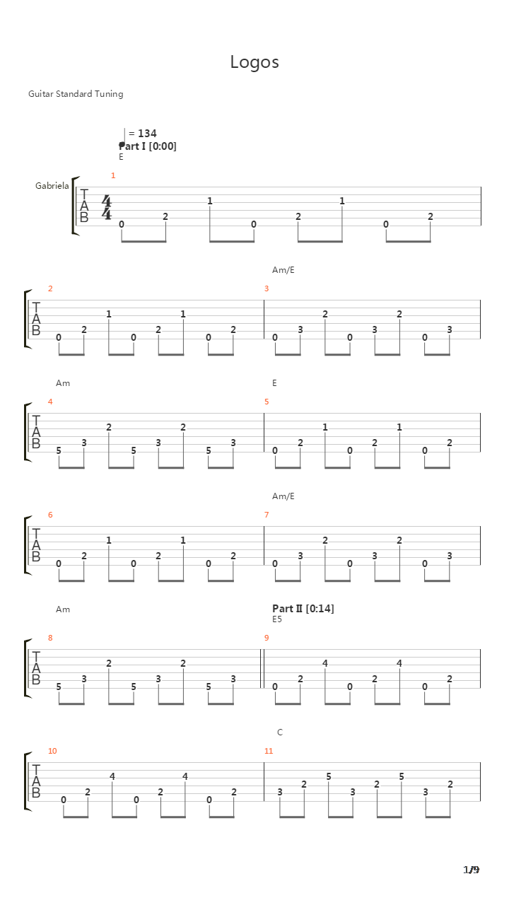 Logos吉他谱