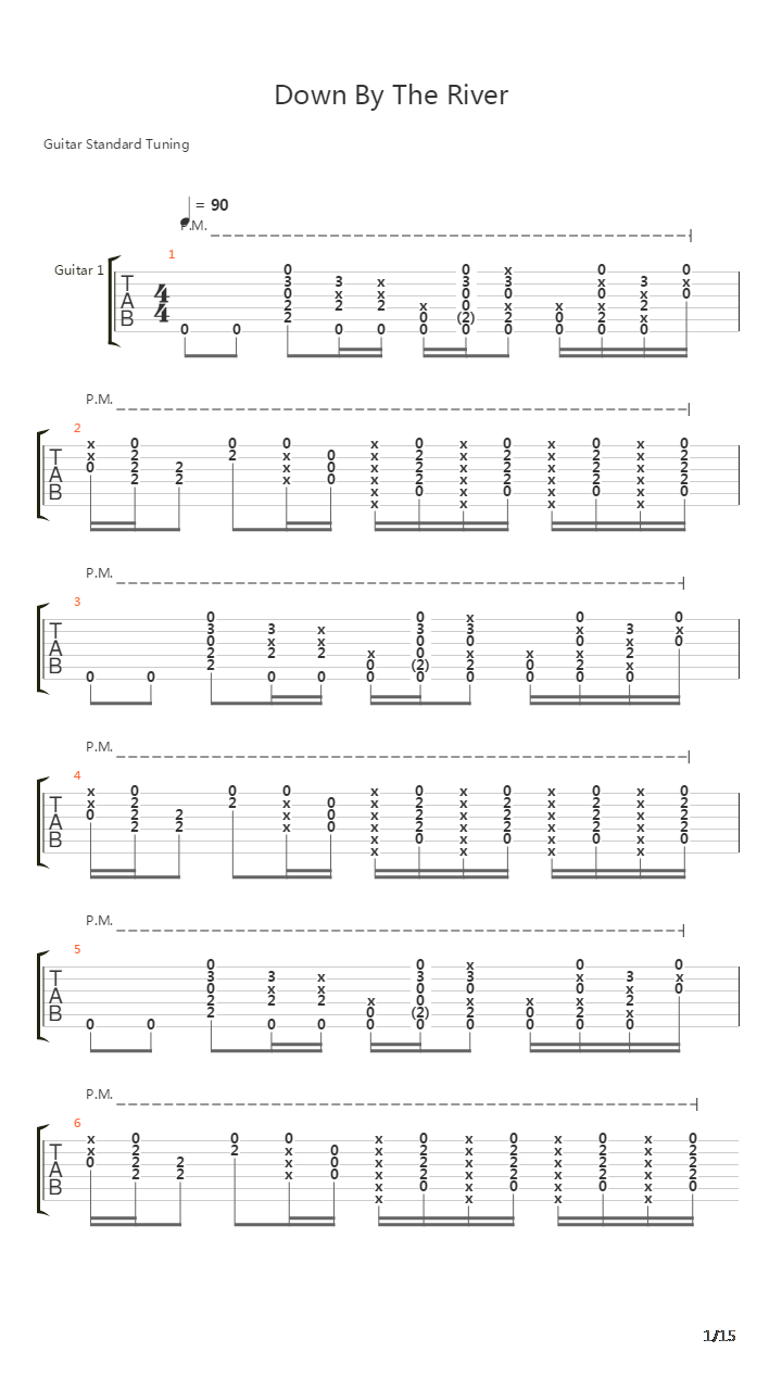 Down By The River吉他谱