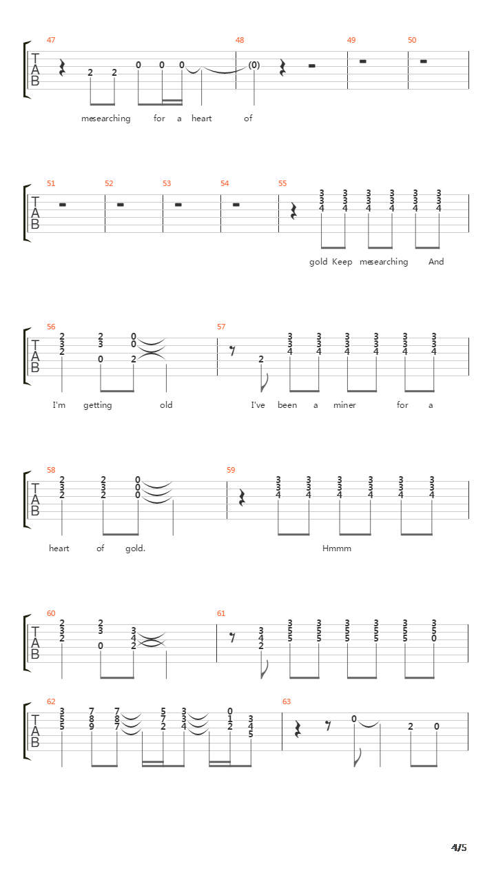 Heart Of Gold吉他谱