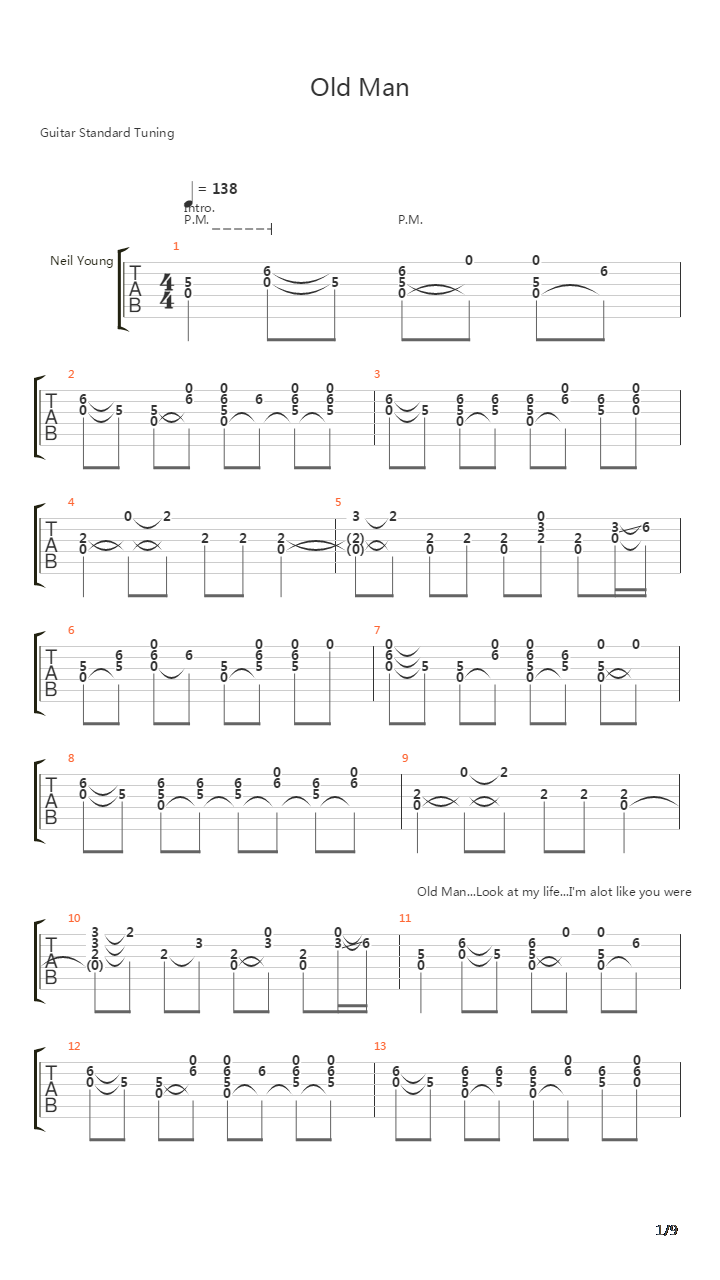 Old Man吉他谱