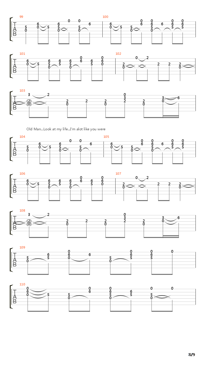 Old Man吉他谱