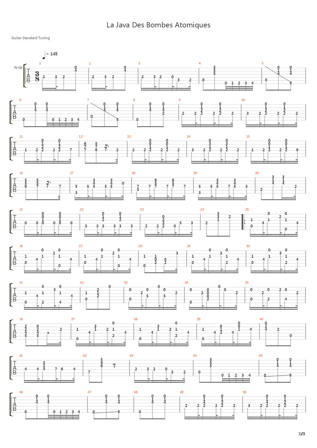 La Java Des Bombes Atomiques吉他谱
