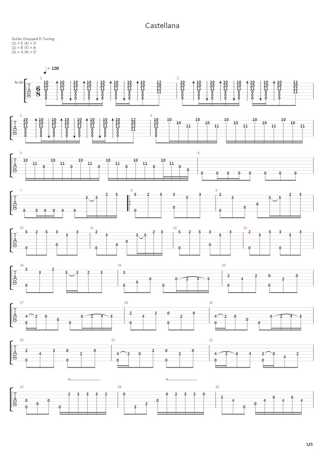 Castellana吉他谱