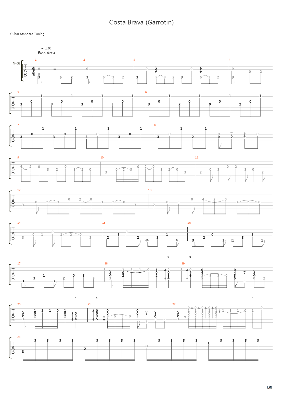 Costa Brava (Garrotin)吉他谱