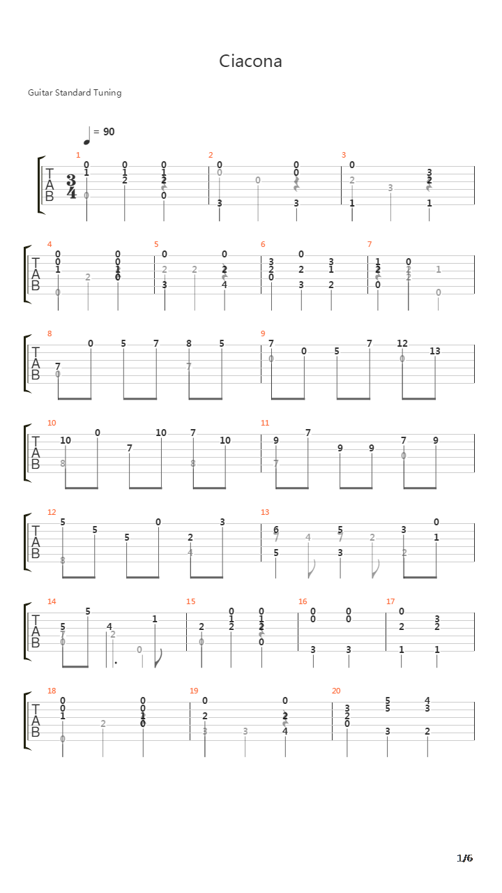 Ciacona吉他谱