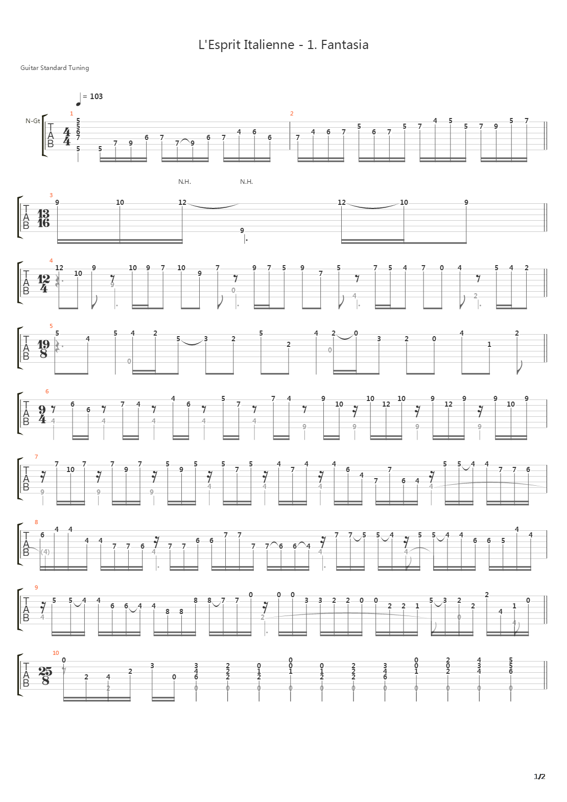 LEsprit Italienne 1 Fantasia吉他谱
