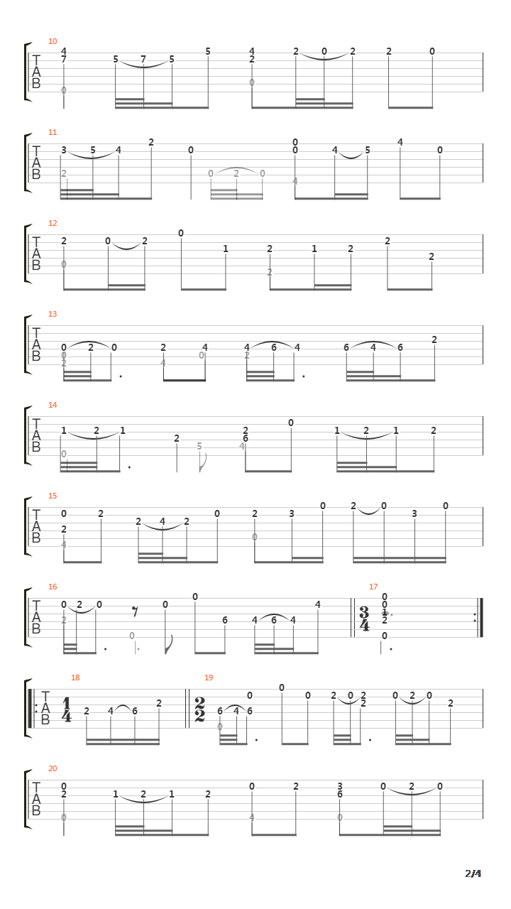 Sonata In A (V4) 2 Allemand吉他谱