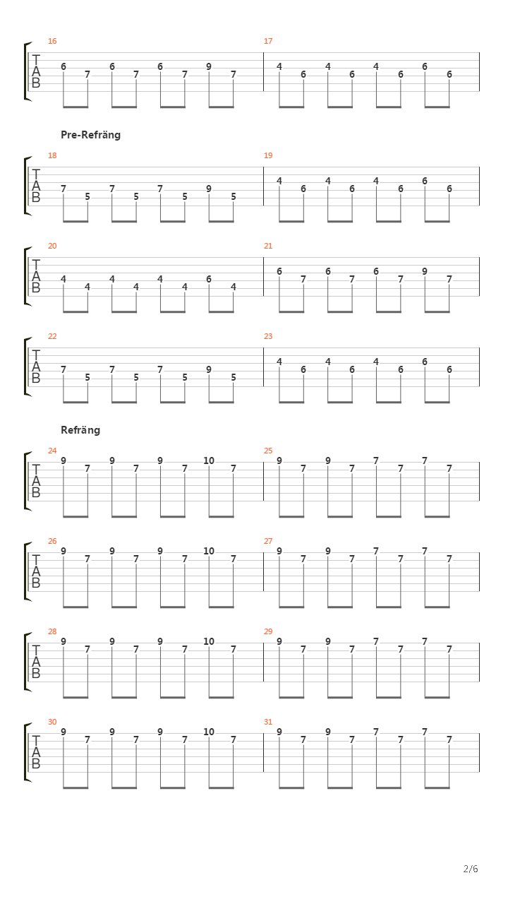 Numb吉他谱