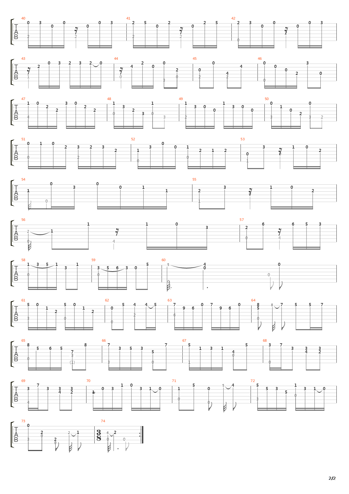 Sonata In Am (D14) 3 Bouree Posato吉他谱